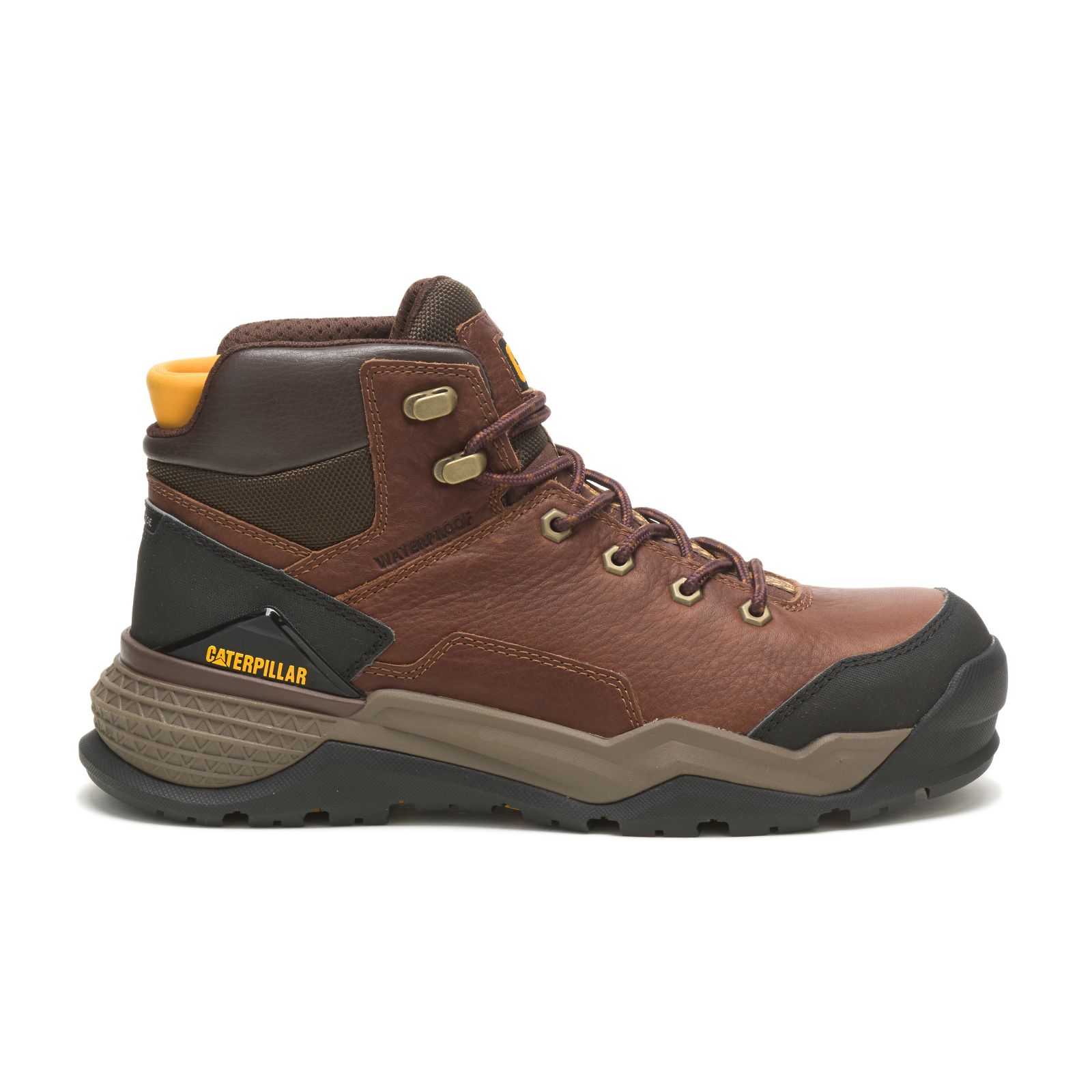 Caterpillar Boots Online - Caterpillar Provoke Mid Waterproof Alloy Toe Mens Work Boots Brown (259063-SUO)